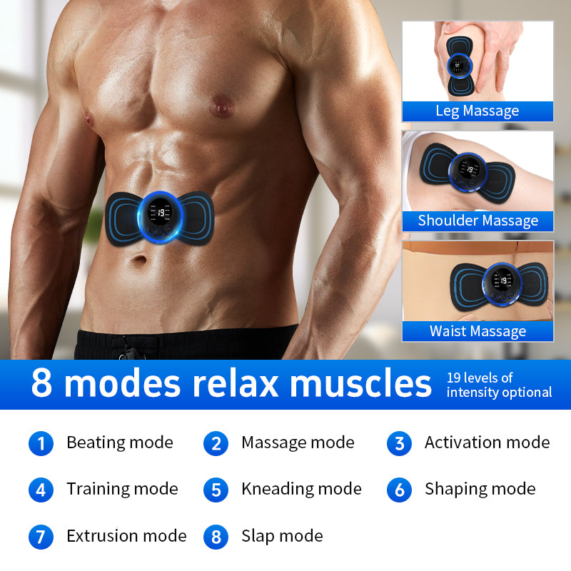 EMS Mini Massage Patch - Smart Neck & Shoulder Massager (8 Modes)
