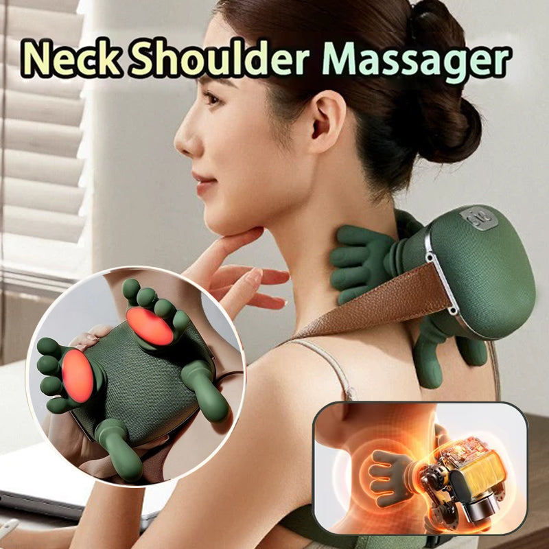 4D Cordless Neck and Shoulder Massager with Heat - Wireless Deep Kneading Massage Pillow